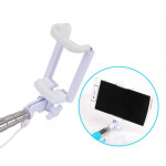 Wholesale Fold-able Wired Selfie Stick with Remote Small Clip (Blue)